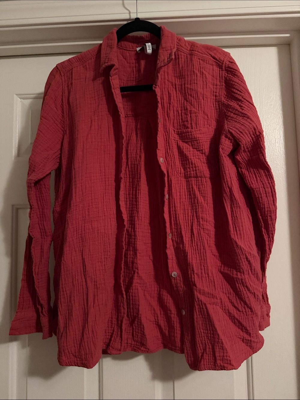 Jessica Simpson Women's Casual Red Button-Up Shirt Jacket